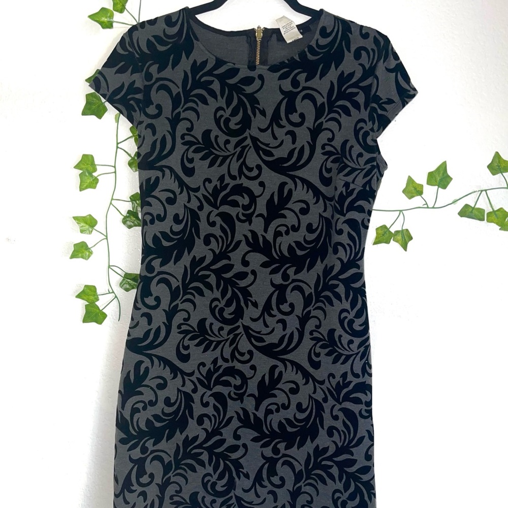 Black and Grey Patterned Dress